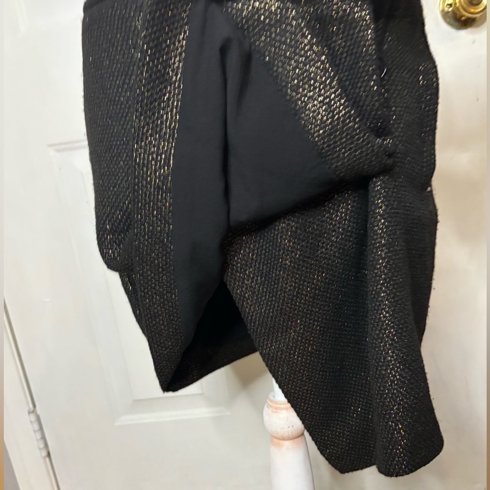 Banana republic factory nwt sz six Black gold woven Textured Skirt - Picture 8 of 10